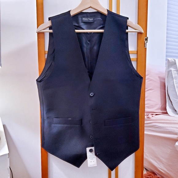 5-button Black Dress Vest - Picture 1 of 5